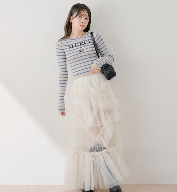  「【5色展開】ロゴ刺繍リブニット」|ニット・セーター|