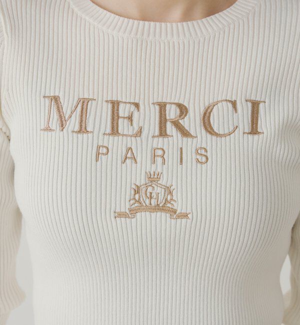  「【5色展開】ロゴ刺繍リブニット」|ニット・セーター|