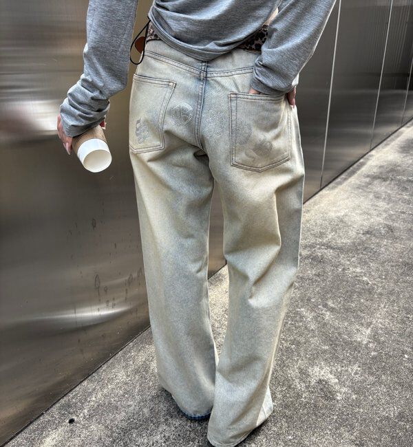  「SLOPPYラインストーンローライズデニム」|デニム|