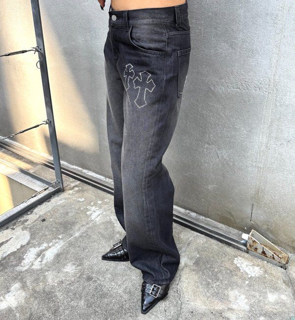  「SLOPPYラインストーンローライズデニム」|デニム|