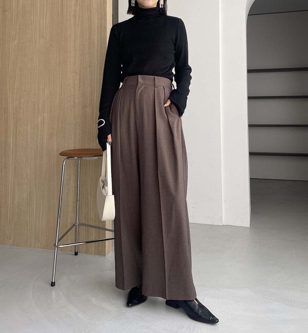  「【累計2万本突破！】【低身長・高身長サイズあり】2タックワイドパンツ」|チノ|