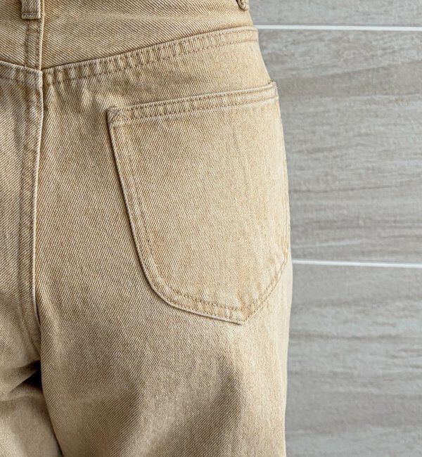  「【コラボ限定カラー/ホワイト・ベージュ】13ozハイウエストストレートデニム」|デニム|