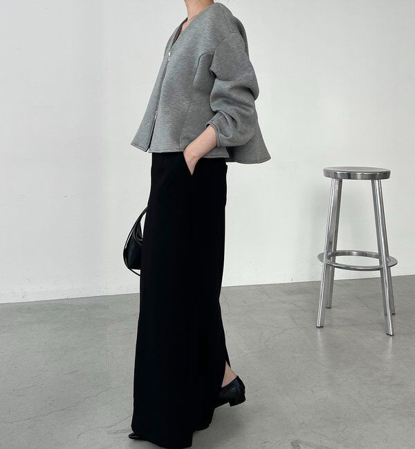  「【スタイルアップが叶う/伸縮性◎】ペプラムジップカーディガン」|Tシャツ・カットソー|