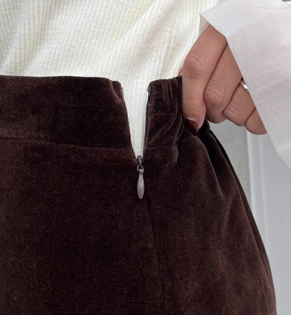  「【低身長サイズあり】ベロアIラインスカート」|スカート|