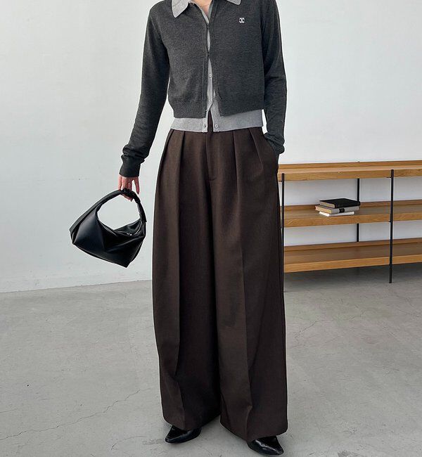  「レイヤードポロニットカーディガン」|カーディガン|