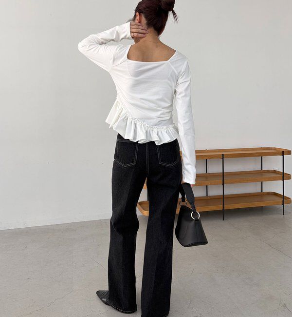  「【前後2WAY】アシメフリルロンT」|Tシャツ・カットソー|