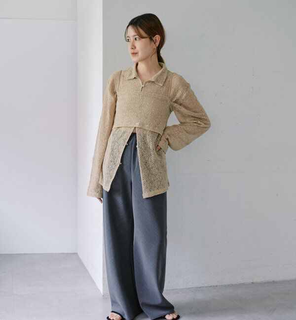  「ダブルクロスワイドパンツ」|チノ|