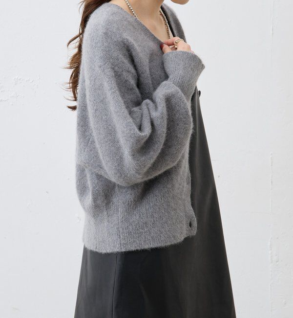  「ファーウールタイ付きカーディガン」|カーディガン|