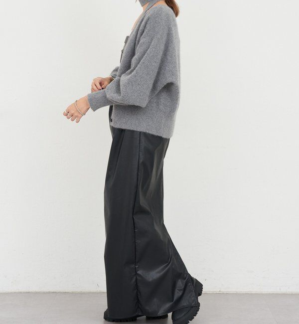  「ファーウールタイ付きカーディガン」|カーディガン|
