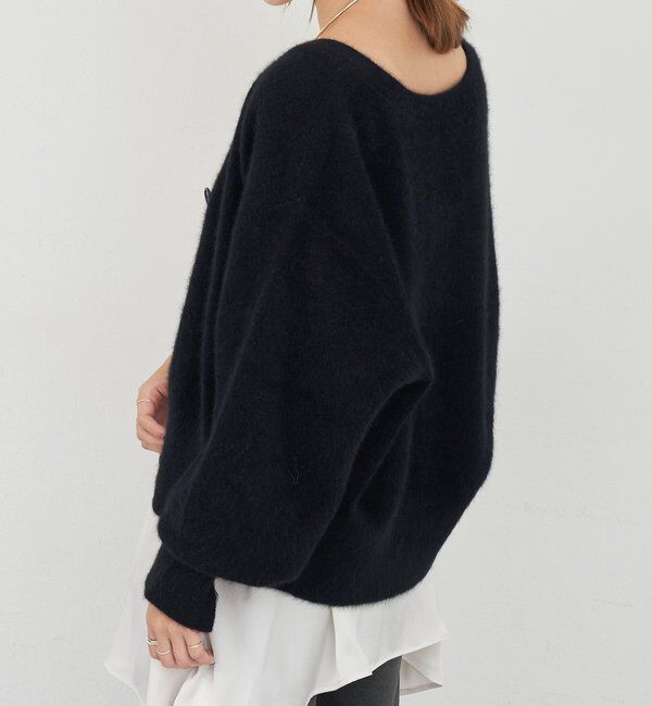  「ファーウールタイ付きカーディガン」|カーディガン|