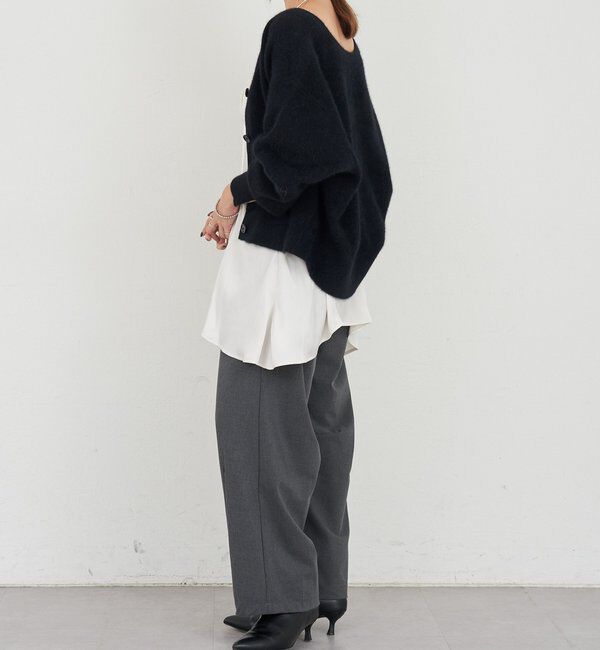  「ファーウールタイ付きカーディガン」|カーディガン|