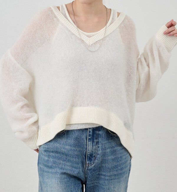  「レイヤードシアーニット」|ニット・セーター|