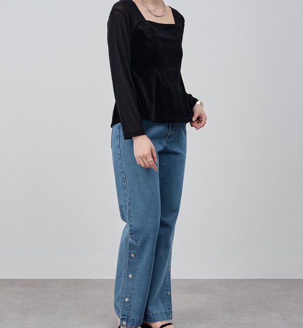  「サイドボタンデニム」|デニム|