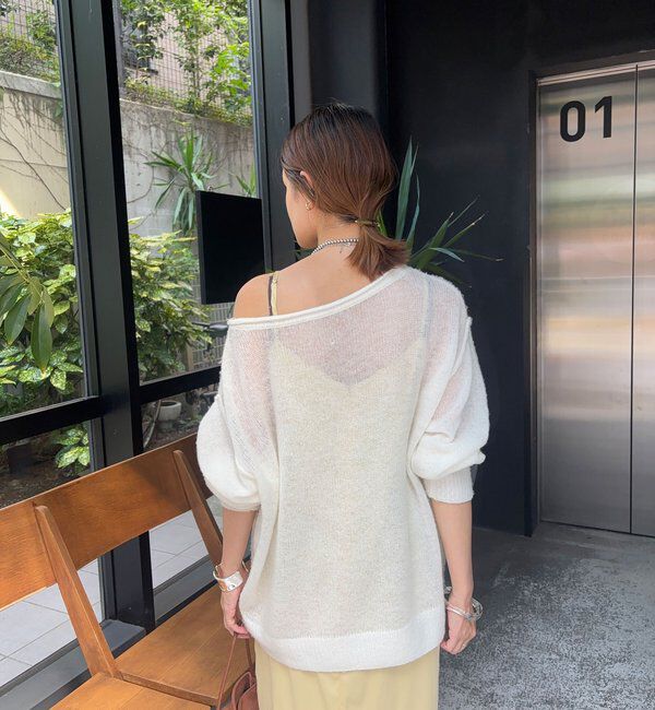  「《インフルエンサー@kanako_ikiコラボ》シアーウールプルオーバー」|ニット・セーター|