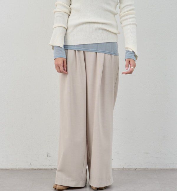  「【インフルエンサー＠tsuru00コラボ】3タックスラックスパンツ」|チノ|ライトベージュ