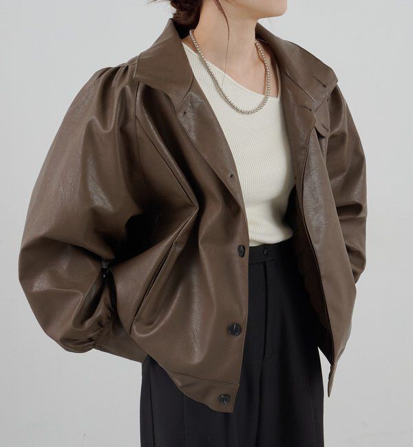  「フェイクレザーブルゾン」|ブルゾン・スタジャン|