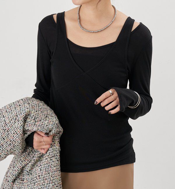  「ビスチェレイヤードカットソー」|Tシャツ・カットソー|