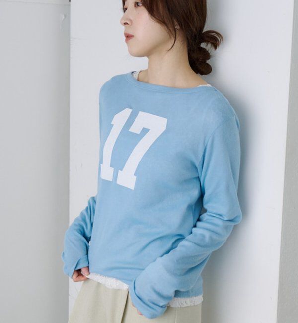  「ナンバリングロンＴ」|Tシャツ・カットソー|ブルー