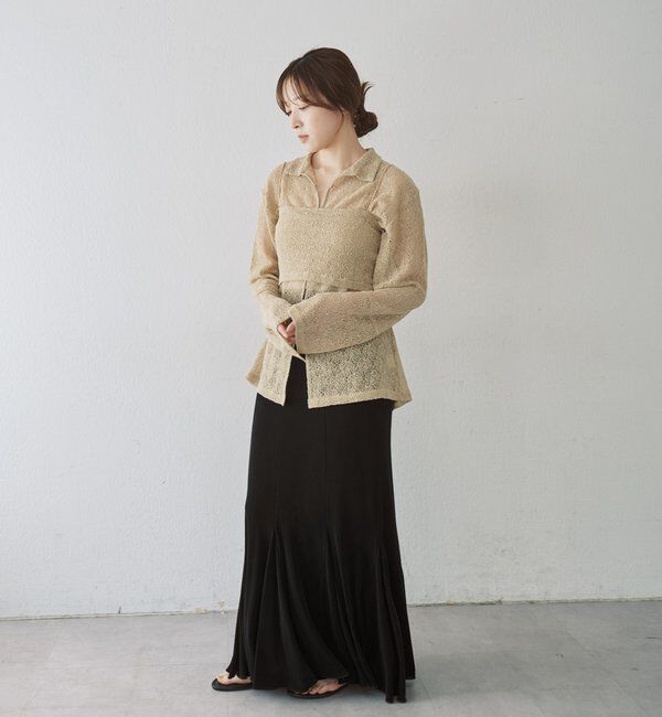  「【再入荷】シアーリブフレアースカート」|スカート|