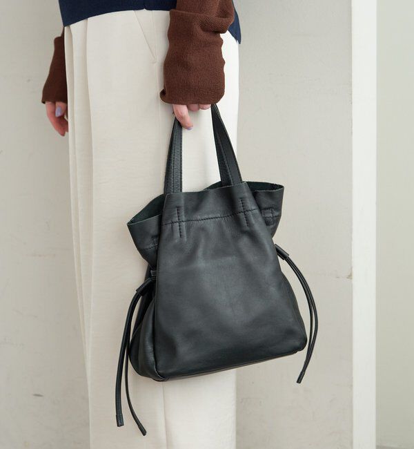  「レザー巾着ショルダーバッグ」|トートバッグ|