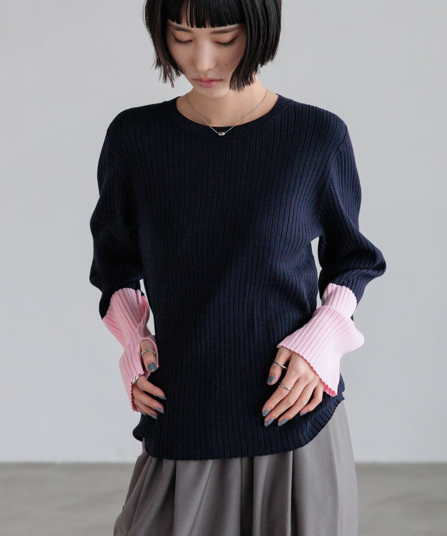 LOWRYS FARM「１２ＧハイショクスリーブＬＳ」|ニット・セーター|