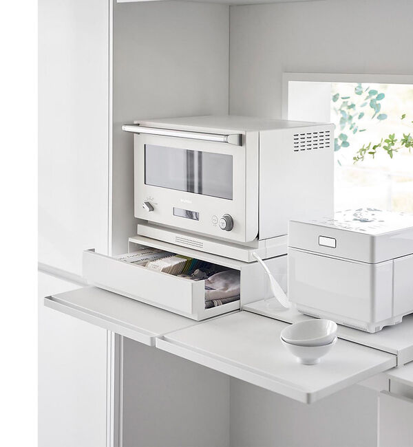 collex「【tower/タワー】 2WAYキッチン家電引き出し&スライドテーブル」|食器・キッチングッズ|