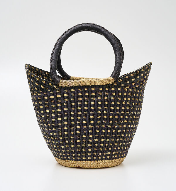 collex「ニャリガバスケット ニケチェック L」|かごバッグ|