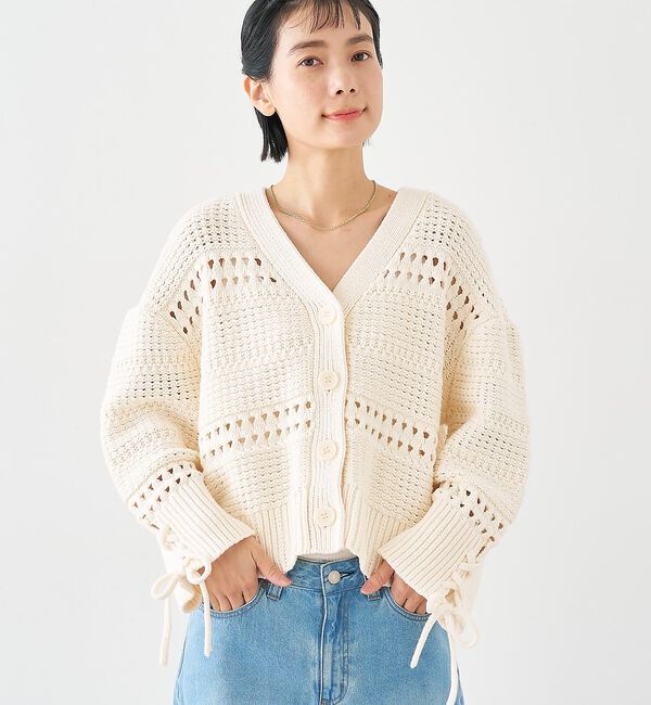 collex「袖口レースアップ2WAYカーディガン」|カーディガン|