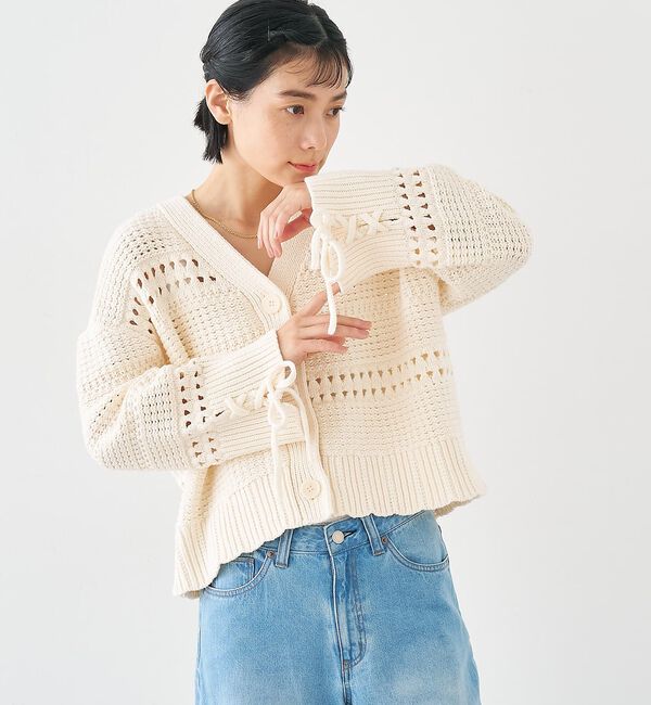 collex「袖口レースアップ2WAYカーディガン」|カーディガン|