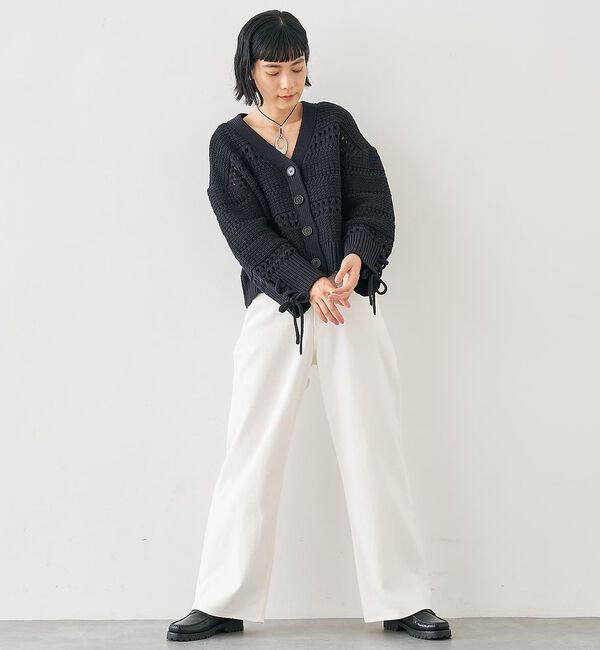 collex「袖口レースアップ2WAYカーディガン」|カーディガン|