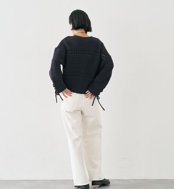 collex「袖口レースアップ2WAYカーディガン」|カーディガン|