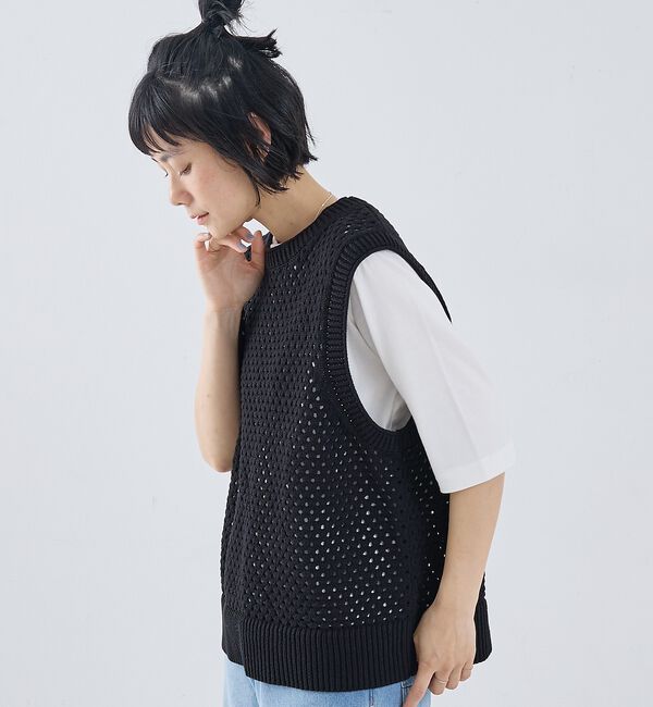 collex「メッシュ柄ベスト」|ベスト・ジレ|