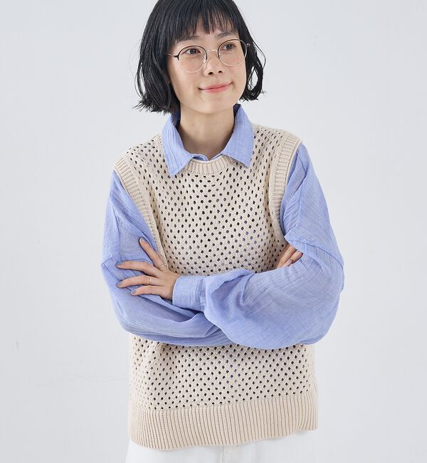 collex「メッシュ柄ベスト」|ベスト・ジレ|