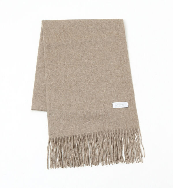 ABAHOUSE「カシミヤ100％ 大判 ベーシック マフラー 60&times;160」|マフラー|ベージュ