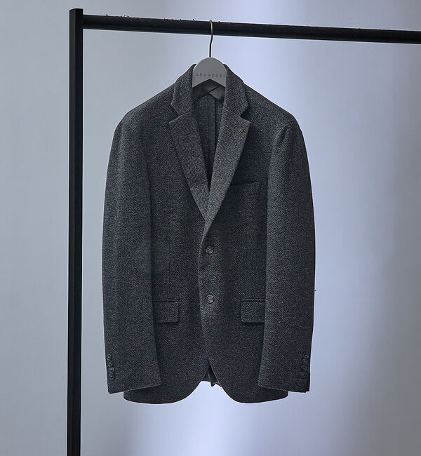 ABAHOUSE「【セットアップ対応/FLEX JACKET】ムリネ ジャージ ツイル ジャケット」|テーラードジャケット|チャコールグレー