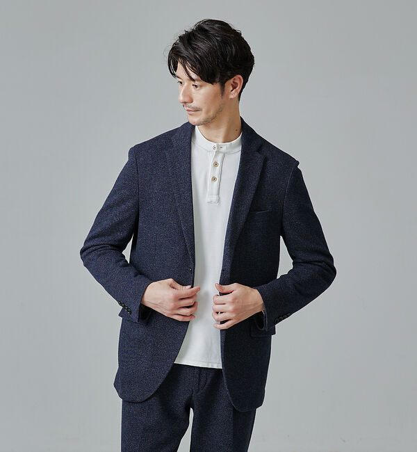ABAHOUSE「【セットアップ対応/FLEX JACKET】ムリネ ジャージ ツイル ジャケット」|テーラードジャケット|