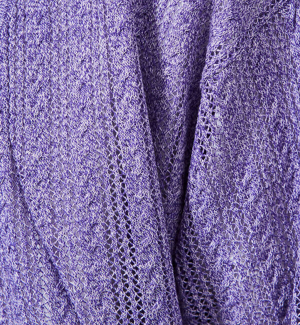 ABAHOUSE「【レース編み】ボタンレスカーディガン/ シアーカーディガン」|カーディガン|