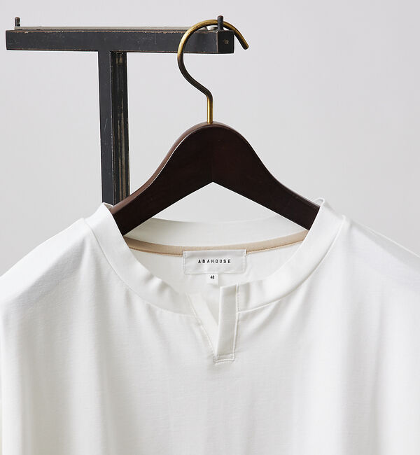 ABAHOUSE「【キーネック】クリアポンチ フェイクレイヤード Tシャツ」|Tシャツ・カットソー|