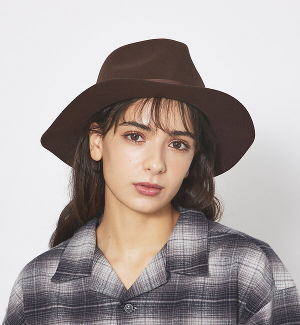 ABAHOUSE「【RUBEN/ルーベン】MIDDLE BRIM HAT/ミドルウールブリムハット」|その他|ブラウン