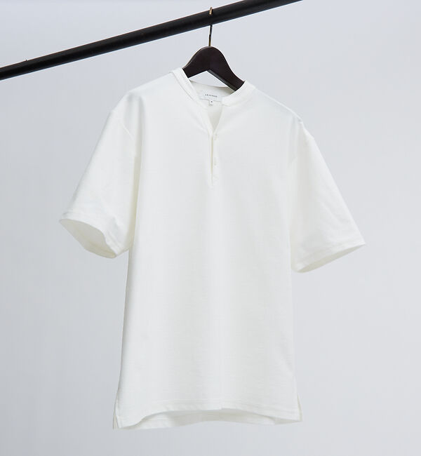 ABAHOUSE「【接触冷感】Vネック スキッパーTシャツ/ヘンリーネック/COVEROSS(R)」|Tシャツ・カットソー|