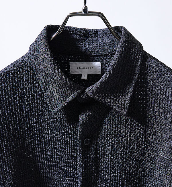 ABAHOUSE「メッシュジャガード　シアーシャツ / オーバーサイズ」|シャツ・ブラウス|