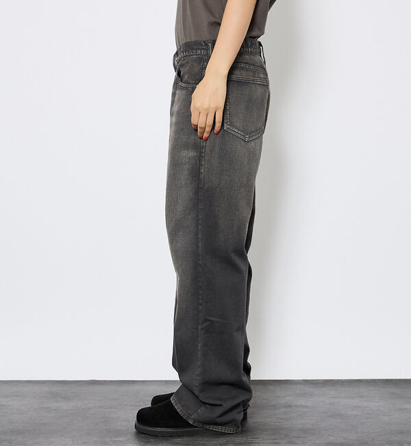 ABAHOUSE「【Johnbull／ジョンブル】ガーメントダイ フレアワイドパンツ／セットアップ」|デニム|