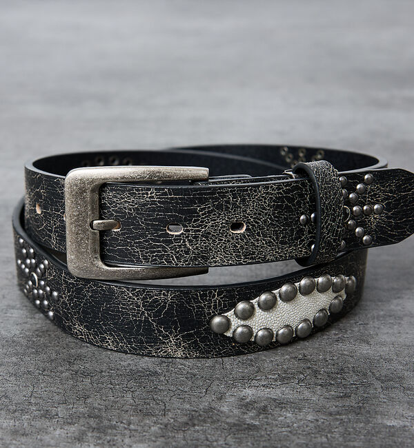 ABAHOUSE「【ウエスタン スタッズ レザー ベルト】35mm black Studded b」|ベルト|ブラック系その他2