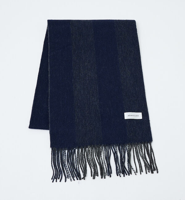 ABAHOUSE「ウール&times;カシミヤ リバーシブル マフラー / ON・OFF兼用」|マフラー|ブルー