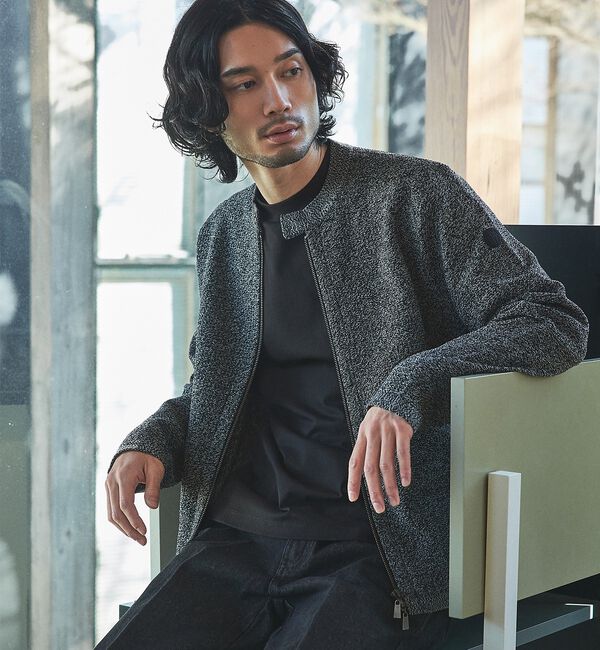 ABAHOUSE「ハイゲージニット ライダース」|ライダースジャケット|