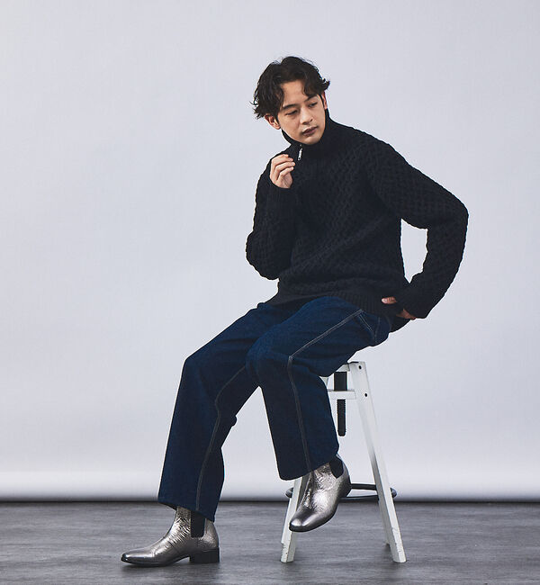 alfredoBANNISTER「スクエアトゥ サイドゴア ホイル ロング レザー ブーツ」|ショートブーツ|