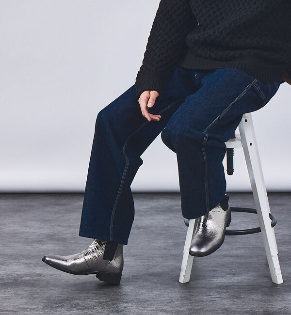 alfredoBANNISTER「スクエアトゥ サイドゴア ホイル ロング レザー ブーツ」|ショートブーツ|