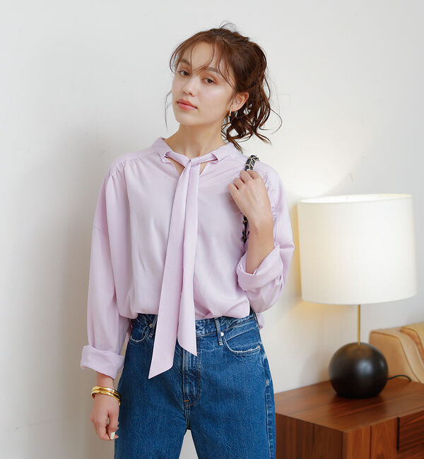 Rouge vif「前後 ２WAYギャザーボウタイブラウス」|シャツ・ブラウス|