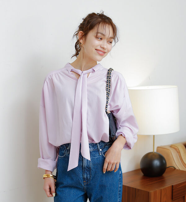 Rouge vif「前後 ２WAYギャザーボウタイブラウス」|シャツ・ブラウス|