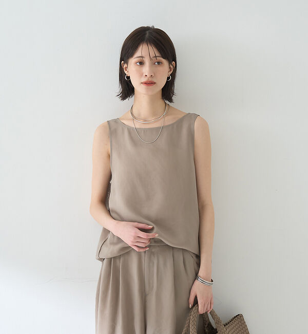 Rouge vif「【セットアップ対応】２WAYキュプラフィブリルノースリブラウス」|キャミソール|